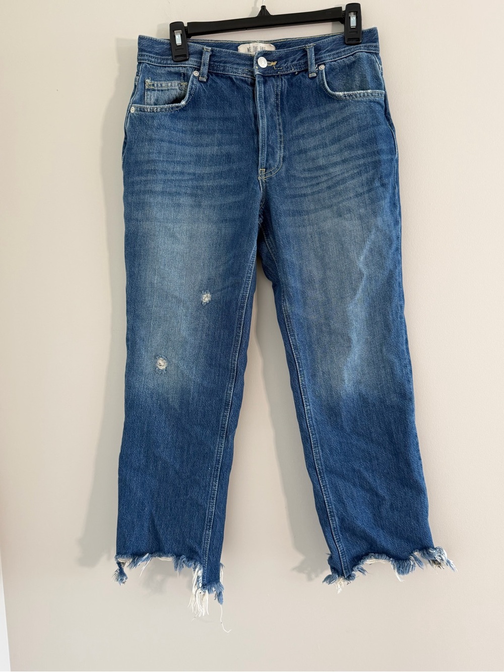 Free People We The Free Distressed Straight Leg Cropped Jeans Womens 28 Raw Hem - Picture 2 of 11